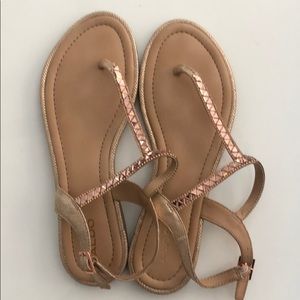 ALDO Sheeny Metallic Flat Sandal size 9